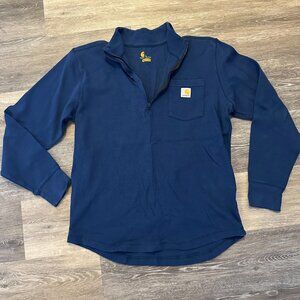 Carhartt Blue/Navy - Relaxed Fit Quarter-Zip - Size L